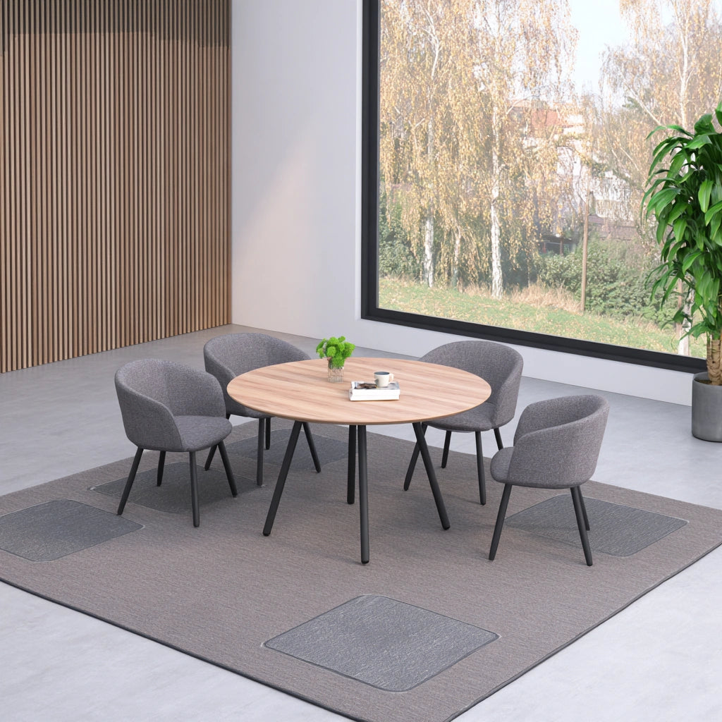 Eetkamerset met tafel en stoelen, kleur grijs