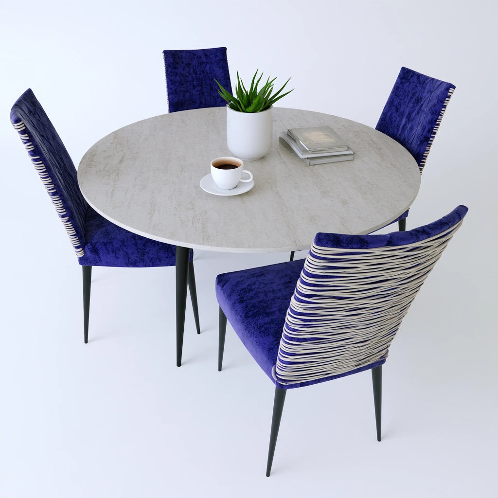 Eetkamerset met tafel en stoelen, kleur grijs